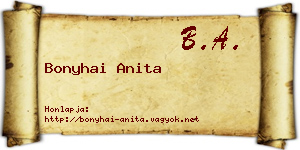 Bonyhai Anita névjegykártya